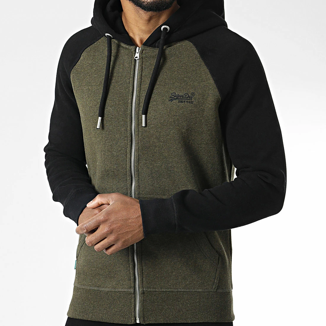 Sortie 🧨 Sweat Capuche Zippé Vintage Logo Embroidery ⚾ Baseball Vert Kaki Noir de Superdry 🧨 3 Sortie 🧨 Sweat Capuche Zippé Vintage Logo Embroidery ⚾ Baseball Vert Kaki Noir de Superdry 🧨