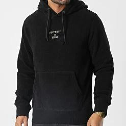 Promo 🛒 Sweat Capuche Polaire Code Noir de Superdry 😍
