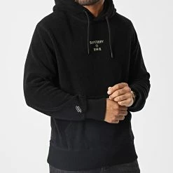 Promo 🛒 Sweat Capuche Polaire Code Noir de Superdry 😍 -Superdry Soldes superdry 345021 M2012034A 02A 20221104T145154 03