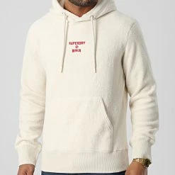Coupon 🌟 Sweat Capuche Polaire Code Beige de Superdry 🛒