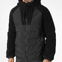 De gros 🥰 Doudoune Capuche Fourrure M2012023A Noir de Superdry 😉