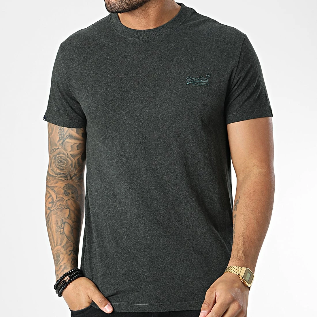 Meilleur prix 🎁 Tee 👚 Shirt M1011245A Vert Kaki Chiné de Superdry ⭐ 3 Meilleur prix 🎁 Tee 👚 Shirt M1011245A Vert Kaki Chiné de Superdry ⭐