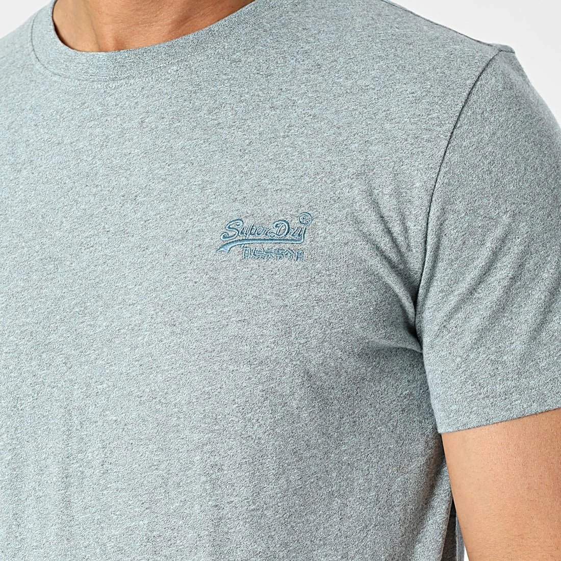 Coupon 🥰 Tee 👕 Shirt M1011245A Bleu Clair Chiné de Superdry 🔔 4 Coupon 🥰 Tee 👕 Shirt M1011245A Bleu Clair Chiné de Superdry 🔔 – Image 2