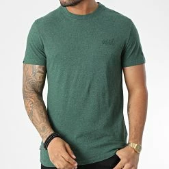 Bon marché 😀 Tee 👚 Shirt M1011245A Vert Chiné de Superdry ⭐