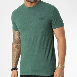 Bon marché 😀 Tee 👚 Shirt M1011245A Vert Chiné de Superdry ⭐ -Superdry Soldes superdry 346449 M1011245A 5XW 20221109T160816 03