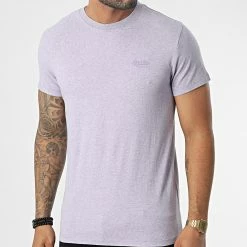 Acheter ⌛ Tee 👚 Shirt M1011245A Violet Chiné de Superdry 🌟