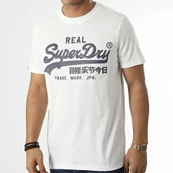 De gros ⭐ Tee 👕 Shirt M1011472A Blanc de Superdry 🎁 -Superdry Soldes superdry 346453 M1011472A 39E 20221108T155155 03