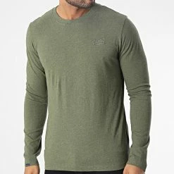 Meilleur prix 🧨 Tee 👕 Shirt Manches Longues M6010550A Vert Kaki Chiné de Superdry 🥰 -Superdry Soldes superdry 346457 M6010550A 6RH 20221104T152659 03
