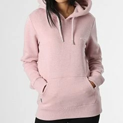 Bon marché ✨ Sweat Capuche Vintage Logo Embroidery W2011785A Rose Chiné de Superdry ⭐