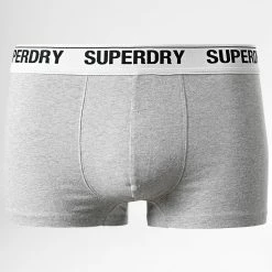 Le moins cher ❤️ Lot De 3 Boxers M3110348A Blanc Noir Gris Chiné de Superdry 😍 -Superdry Soldes superdry 346701 M3110348A 6PD 20221111T155849 03