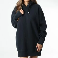 Bon marché 😍 Robe Sweat Capuche Femme Vintage Logo Embroidery W8011316A Bleu Marine de Superdry 🧨